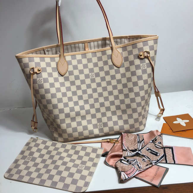 LV original shopping bag N41361 white grid with apricot - 1