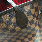 LV original Neverfull shopping bag N41358 coffee with red - 3