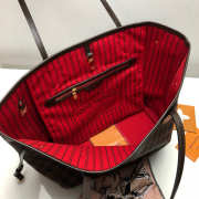 LV original Neverfull shopping bag N41358 coffee with red - 5