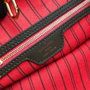 LV original Neverfull shopping bag N41358 coffee with red - 6