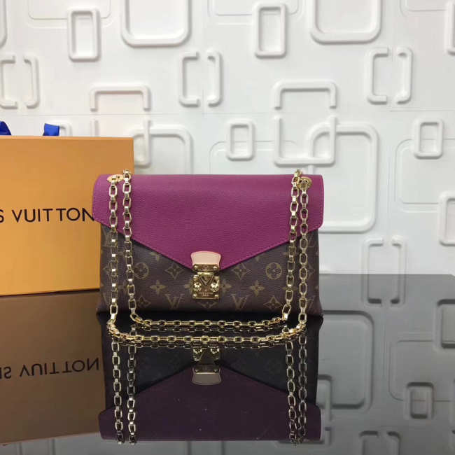 L V Pallas chain shoulder Grape purple bag M41200 - LV - 1