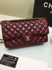 Chanel Flap Maroon Bag With Silver or gold Hardware 25cm CF1112 - 2