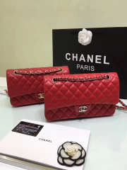 Chanel Flap Red Bag With Silver or gold Hardware 25cm CF1112 - 5