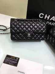 Chanel Flap Black Bag With Silver or gold Hardware 25cm CF1112 - 5