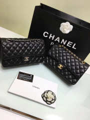 Chanel Flap Black Bag With Silver or gold Hardware 25cm CF1112 - 2