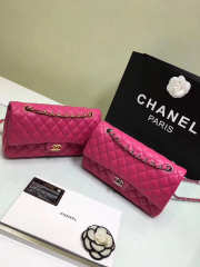 Chanel Flap Rose Red Bag With Silver or gold Hardware 25cm CF1112 - 5