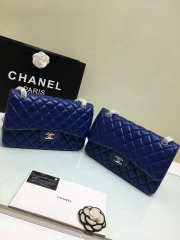 Chanel Jumbo Flap Blue Bag With Silver or gold Hardware 30cm - 1