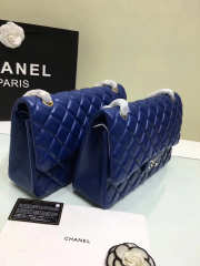 Chanel Jumbo Flap Blue Bag With Silver or gold Hardware 30cm - 3