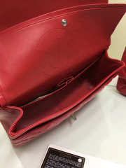 Chanel Lambskin Flap Red Bag With Silver or Gold Hardware 30CM - 2