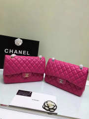 Chanel Jumbo Rose Red Maroon Bag With Silver or gold Hardware 30cm - 1