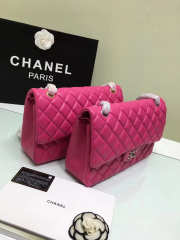 Chanel Jumbo Rose Red Maroon Bag With Silver or gold Hardware 30cm - 3