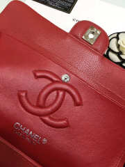 Chanel Double Flap Red Bag with Silver or Glod Hardware 25cm - 6