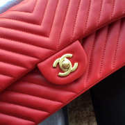 Chanel Flap Red Bag Chevron Caiar 25CM With Gold Hardware - 5