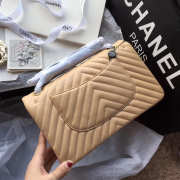 Chanel Flap Apricot Bag Chevron Caiar 25CM With Gold Hardware - 2