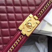 Chanel Boy Bag Wine Red 25cm - 3