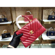 Chanel small Coco Handle Bag Red with Gold Hardware - 5