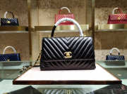 Chanel Coco Handle Bag Black with Gold Hardware - 1