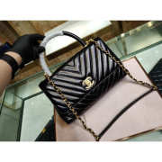 Chanel Coco Handle Bag Black with Gold Hardware - 5