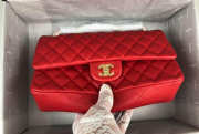 Chanel Flap Bag Lambskin Red With Gold Hardware - 3