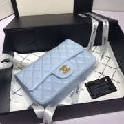 Chanel Flap Bag Lambskin Light Blue with Gold Hardware 20CM - 5