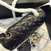 Chanel Flap Bag Lambskin Black with Gold Hardware 20CM - 5