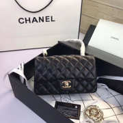 Chanel Flap Bag Lambskin Black with Gold Hardware 20CM - 3