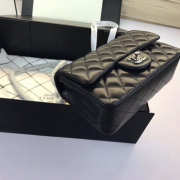 Chanel Flap Bag Lambskin Black with Sliver Hardware 20CM - 2