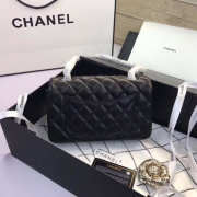 Chanel Flap Bag Lambskin Black with Sliver Hardware 20CM - 3