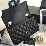 Chanel Flap Bag Lambskin Black with Sliver Hardware 20CM - 5