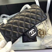 Chanel Flap Bag Lambskin Black with Sliver Hardware 20CM - 6