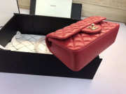 Chanel Flap Bag Lambskin Red with Gold Hardware 20CM - 2