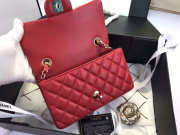 Chanel Flap Bag Lambskin Red with Gold Hardware 20CM - 4