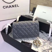 Chanel Flap Bag Lambskin Gray with Gold Hardware 20CM - 3