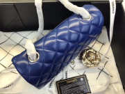 Chanel Flap Bag Lambskin Blue with Silver Hardware 20CM - 5