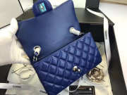 Chanel Flap Bag Lambskin Blue with Silver Hardware 20CM - 6