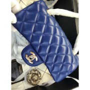 Chanel Flap Bag Lambskin Blue with Gold Hardware 20CM - 2