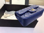 Chanel Flap Bag Lambskin Blue with Gold Hardware 20CM - 3