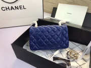 Chanel Flap Bag Lambskin Blue with Gold Hardware 20CM - 4