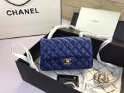 Chanel Flap Bag Lambskin Blue with Gold Hardware 20CM - 5