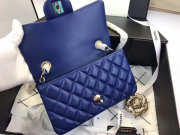 Chanel Flap Bag Lambskin Blue with Gold Hardware 20CM - 6