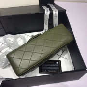 Chanel Flap Bag Lambskin Dark Green with Silver Hardware 20CM - 2