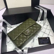 Chanel Flap Bag Lambskin Dark Green with Silver Hardware 20CM - 5