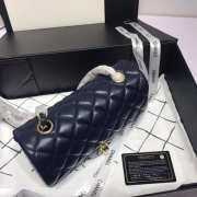 Chanel Flap Bag Lambskin Navy Blue with Gold Hardware 20CM - 3