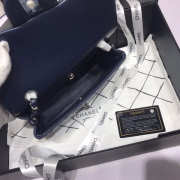 Chanel Flap Bag Lambskin Navy Blue with Silver Hardware 20CM - 2