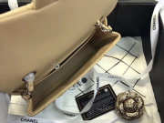 Chanel Flap Bag Lambskin Apricot with Silver Hardware 20CM - 3