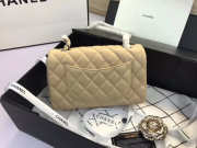 Chanel Flap Bag Lambskin Apricot with Silver Hardware 20CM - 6