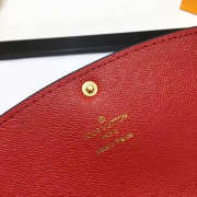 Louis Vuitton Designer Women's Red Wallet in Monogram Canvas Emilie - 3