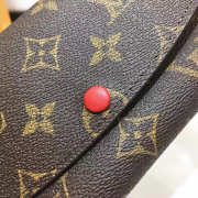 Louis Vuitton Designer Women's Red Wallet in Monogram Canvas Emilie - 2