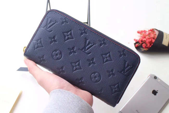 Louis Vuitton ZIPPY Navy Blue WALLET Monogram Empreinte Leather - 1