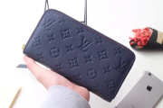 Louis Vuitton ZIPPY Navy Blue WALLET Monogram Empreinte Leather - 1